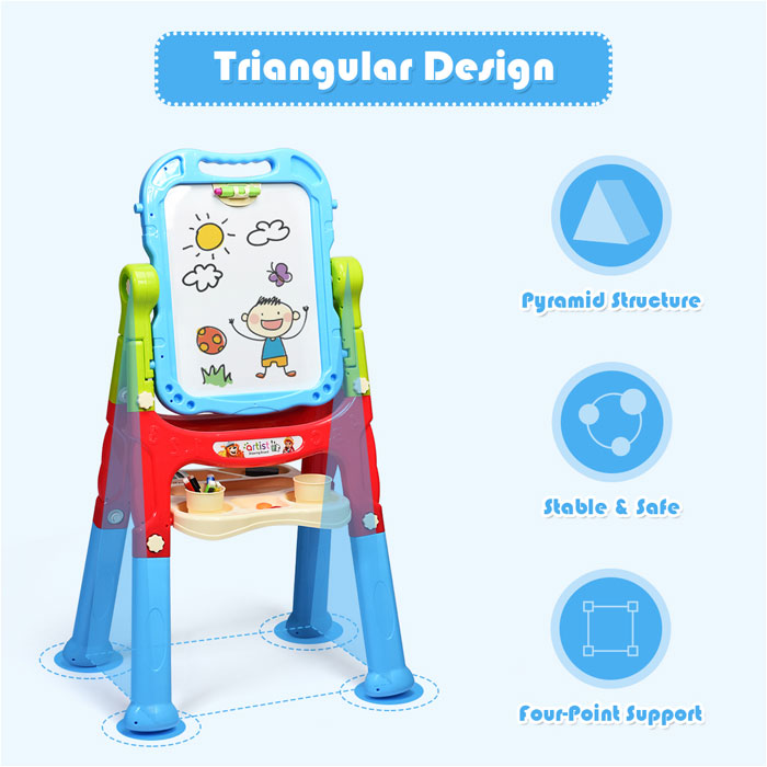 3-in-1 Double-Sided Kids' Standing Art Easel Set | N-1099 Blue