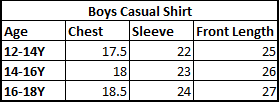 Teens Boys Cotton F/S Casual Shirt-BROWN