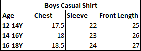 Teens Boys Casual Shirt Neon Thread - L/BLUE
