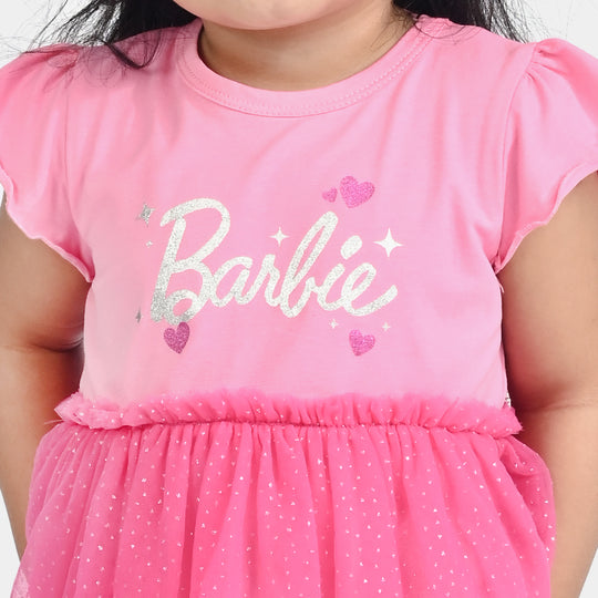 Infant Girls Lycra Jersey Frock-PINK