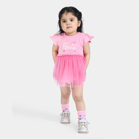 Infant Girls Lycra Jersey Frock-PINK