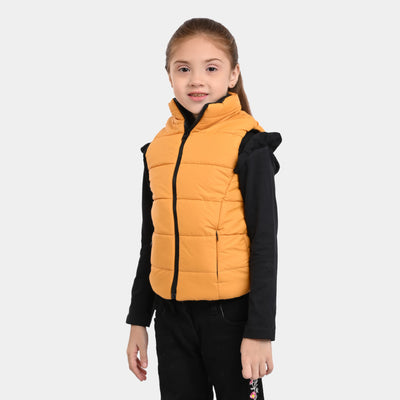 Girls taffeta Quilted Jacket Reversible - Citrus