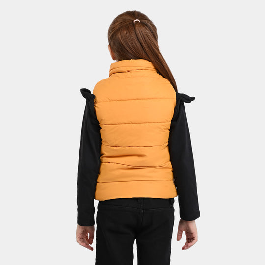 Girls taffeta Quilted Jacket Reversible - Citrus