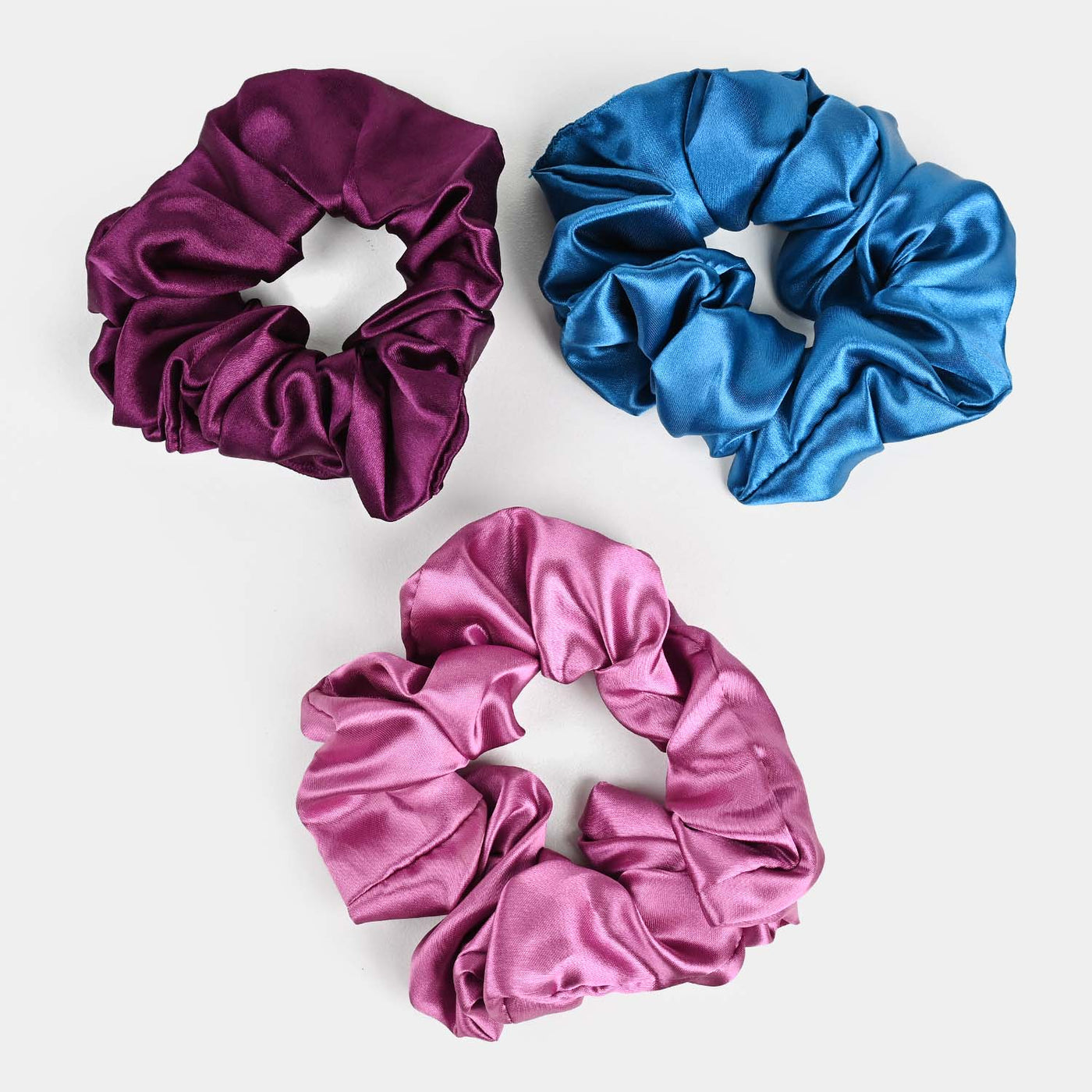 Silk Scrunchies 3PCs Pack Elastic Hair Bands for Girls