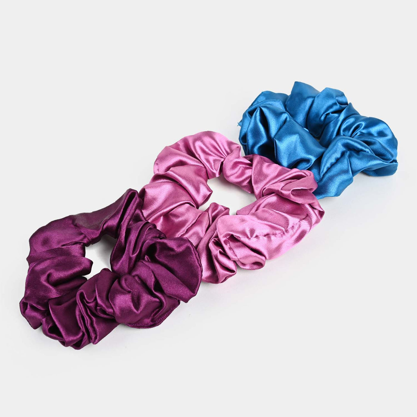 Silk Scrunchies 3PCs Pack Elastic Hair Bands for Girls