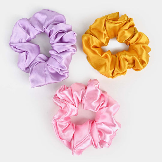 Silk Scrunchies 3PCs Pack Elastic Hair Bands for Girls