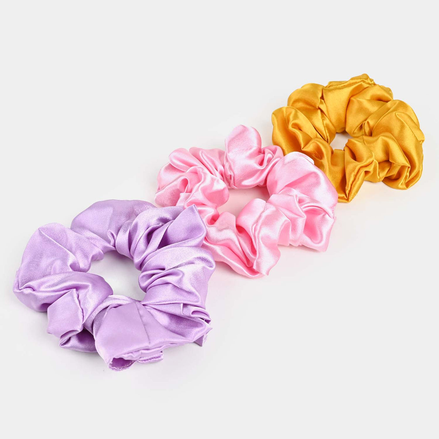 Silk Scrunchies 3PCs Pack Elastic Hair Bands for Girls