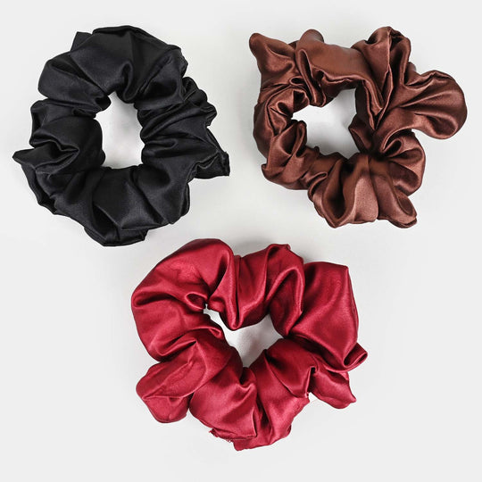 Silk Scrunchies 3PCs Pack Elastic Hair Bands for Girls