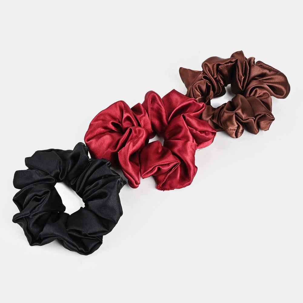 Silk Scrunchies 3PCs Pack Elastic Hair Bands for Girls