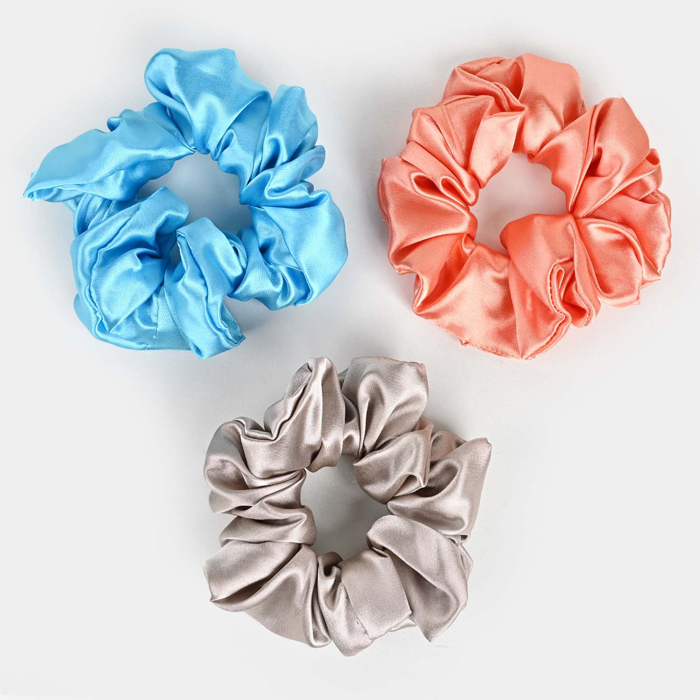 Silk Scrunchies 3PCs Pack Elastic Hair Bands for Girls