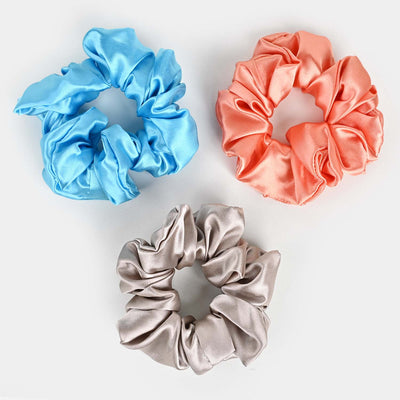 Silk Scrunchies 3PCs Pack Elastic Hair Bands for Girls