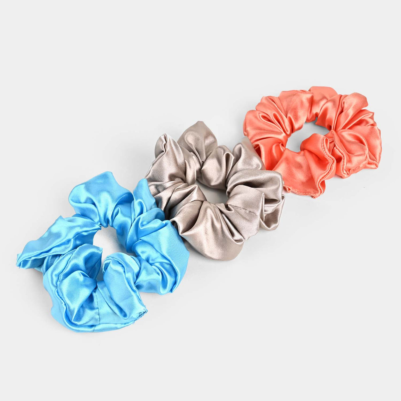 Silk Scrunchies 3PCs Pack Elastic Hair Bands for Girls