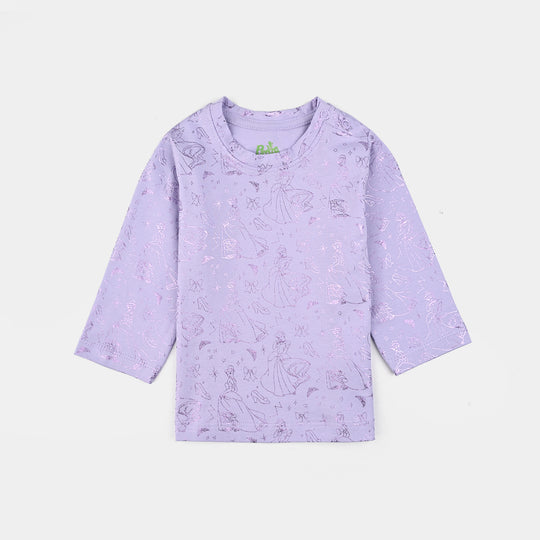 Infant Girls Lycra Jersey T-Shirt-Purple