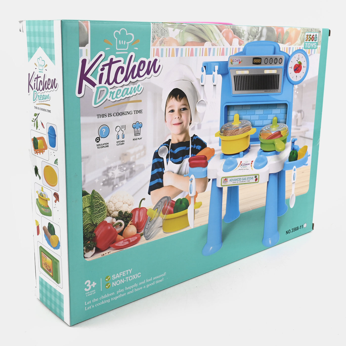 Kitchen Set With Food For Kids