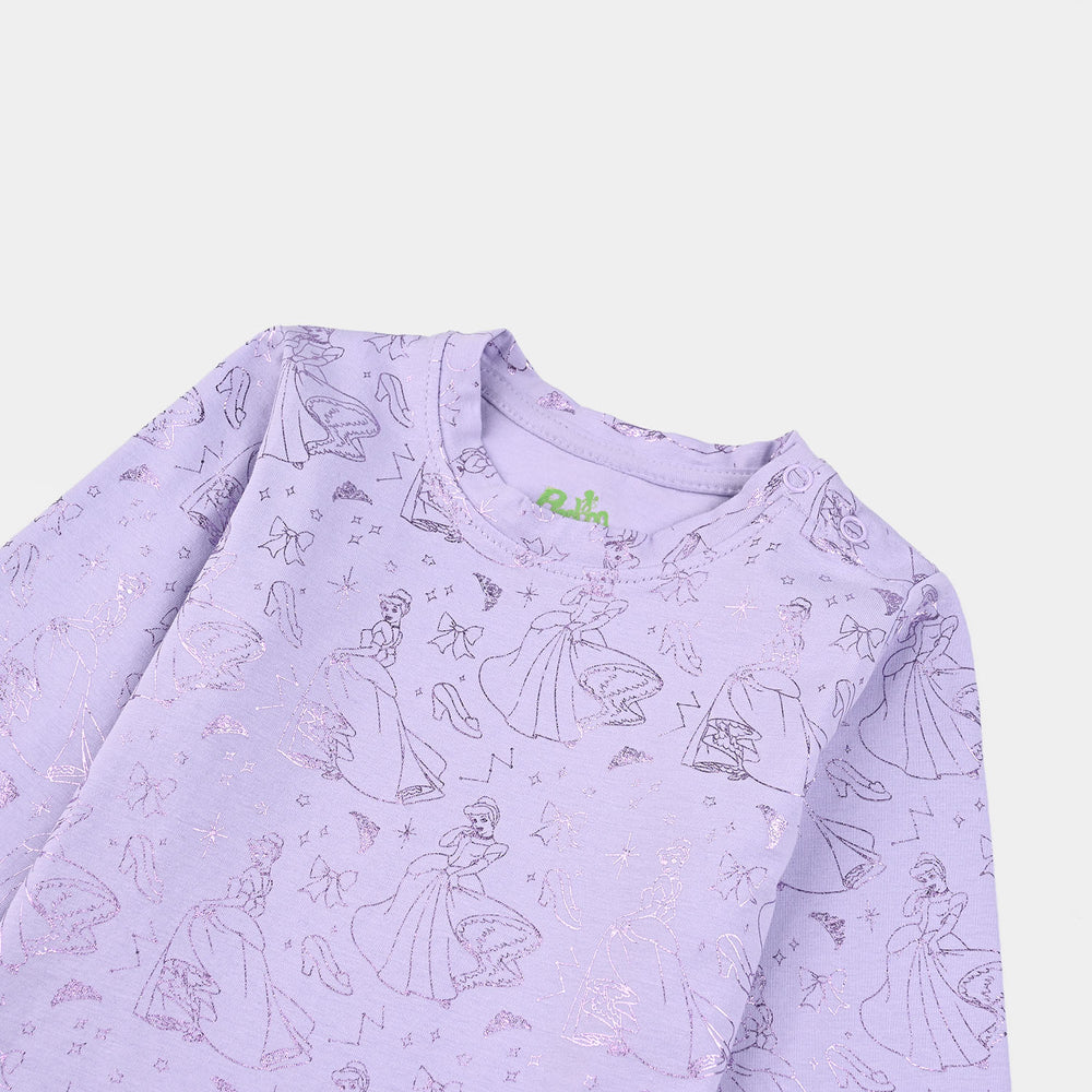 Infant Girls Lycra Jersey T-Shirt-Purple