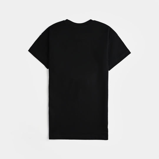 Boys Cotton Jersey T-Shirt H/S -Jet Black