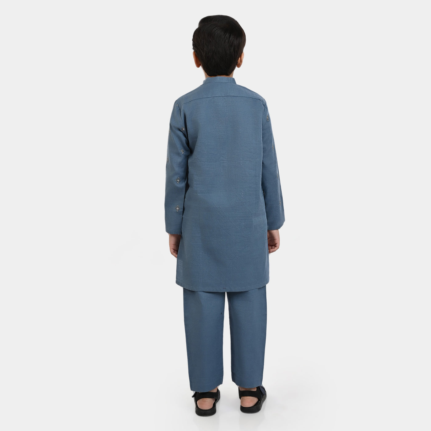 Boys khaddar 2 piece suit Embroidered -P/Blue