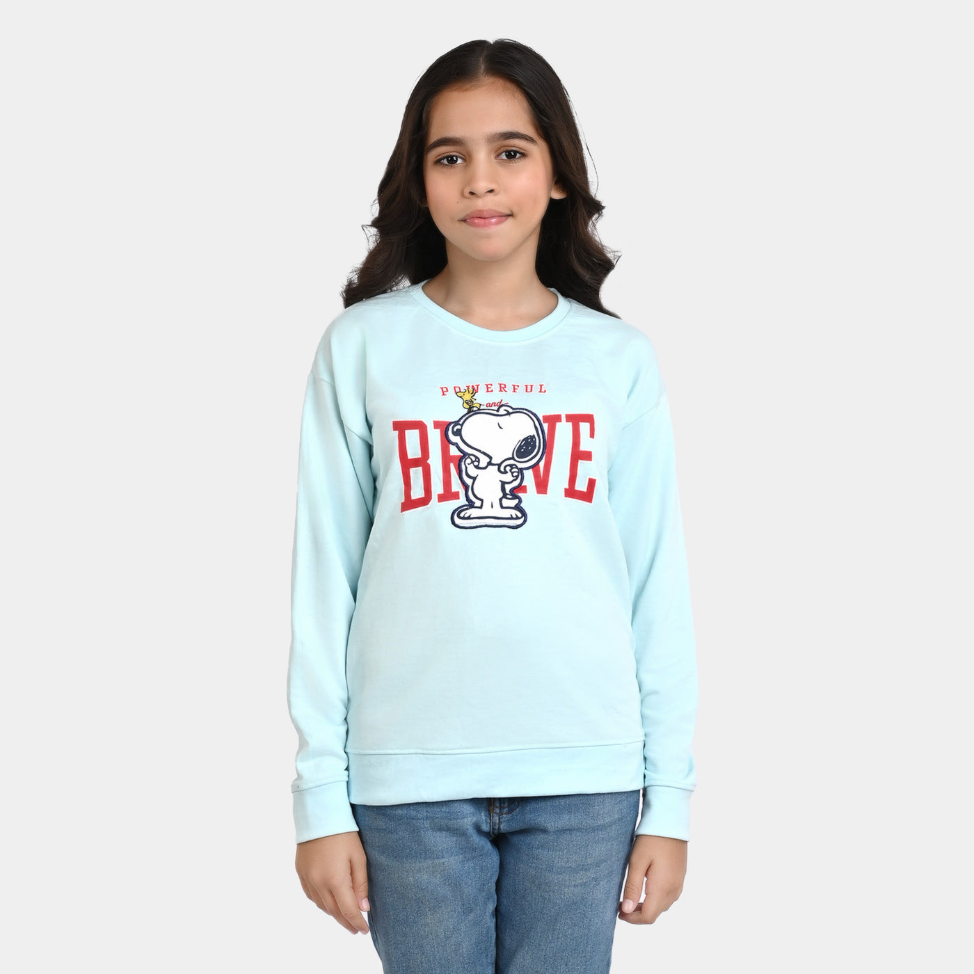 Girls Fleece Sweatshirt Brave-Light Blue