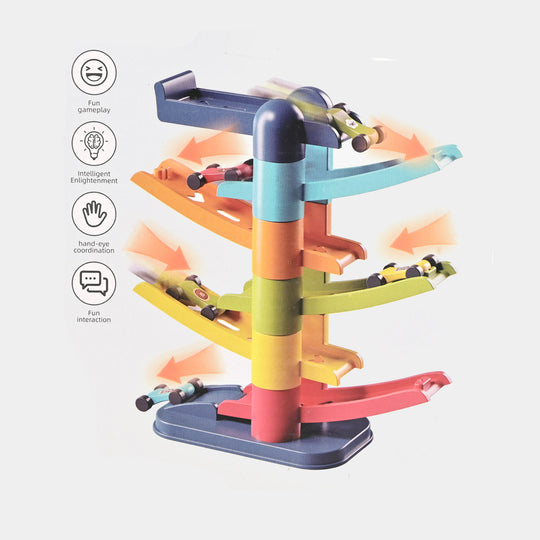 The Gliding Rail Car 8-Layer Track Building Block Toy