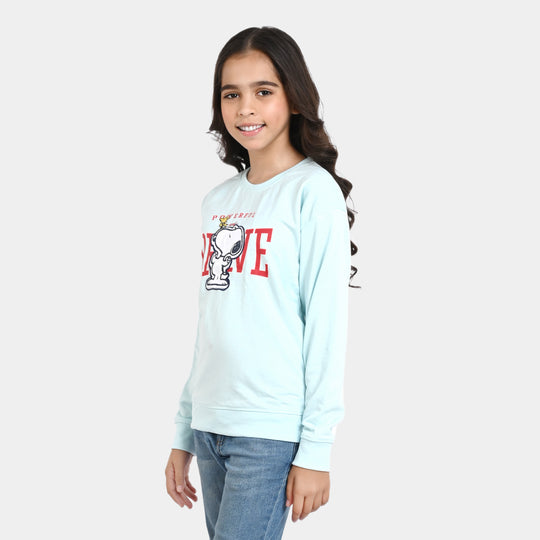 Girls Fleece Sweatshirt Brave-Light Blue