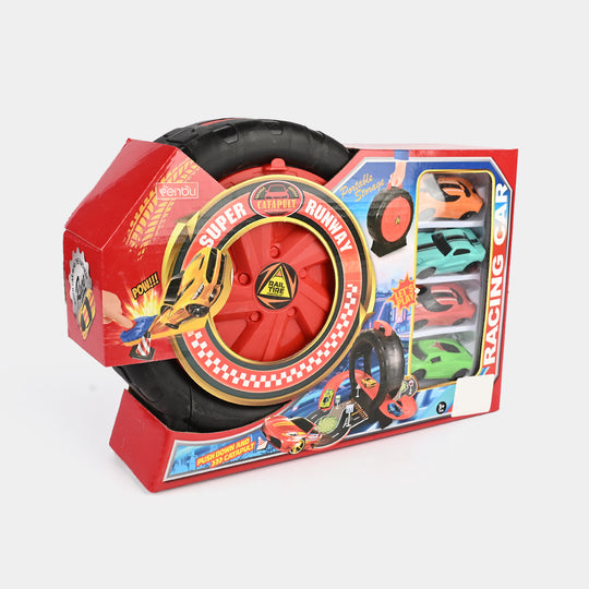 Runway Racing Car Playset For Kids