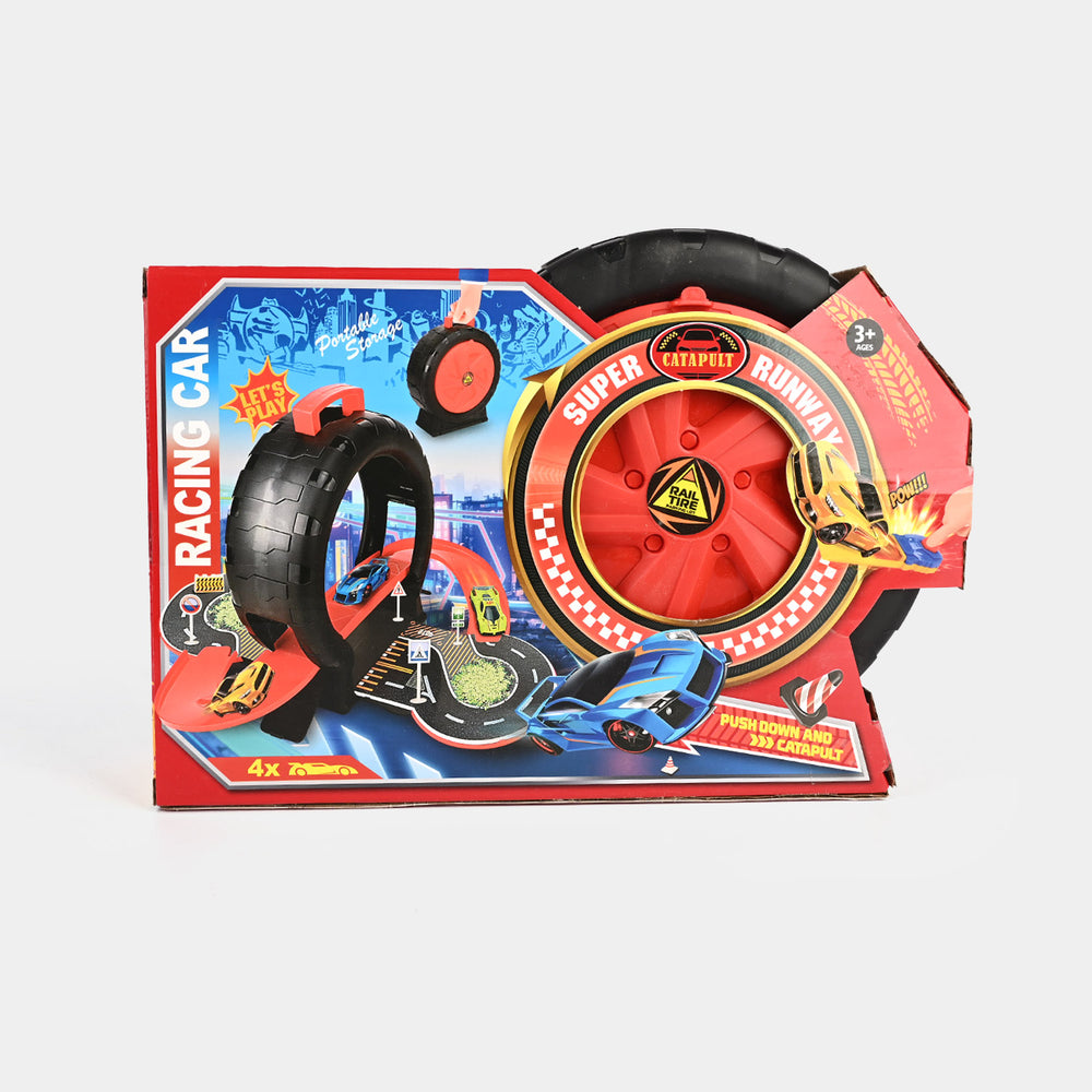 Runway Racing Car Playset For Kids