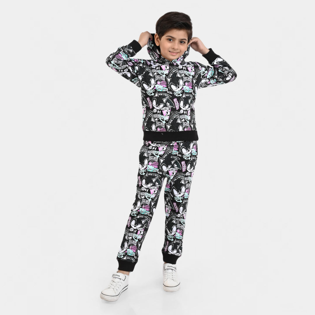 Boys Fleece 2 Piece Suit Character -Jet Black