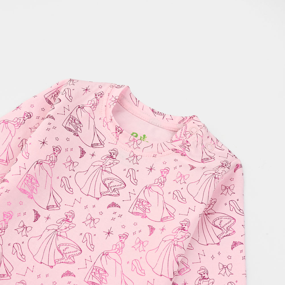Infant Girls Lycra Jersey T-Shirt-Pink