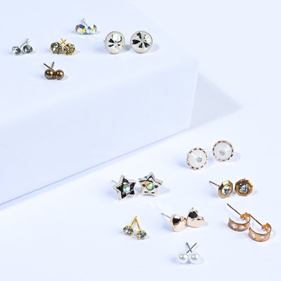 12 Pairs Charming Ears Studs/Tops For Girls