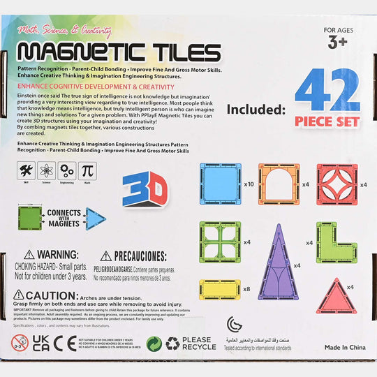 Educational Play Set 42-piece set of Magnetic Tiles