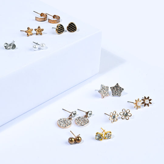 12 Pairs Charming Ears Studs/Tops For Girls