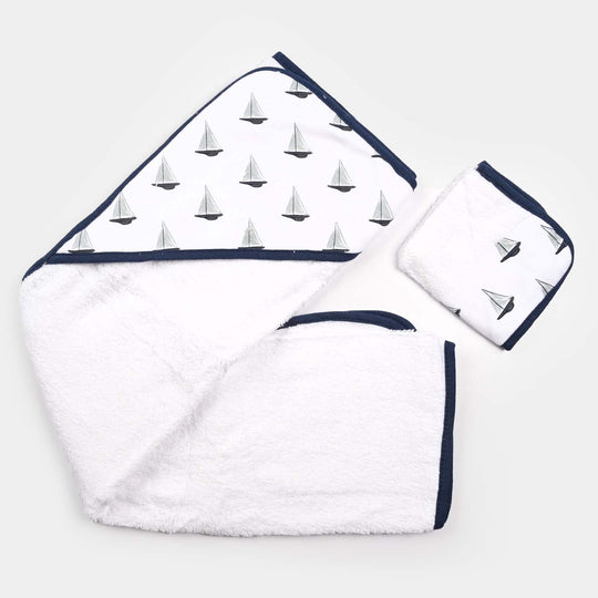 Hooded Baby Bath Towel With Face Wash Towel | 30x30