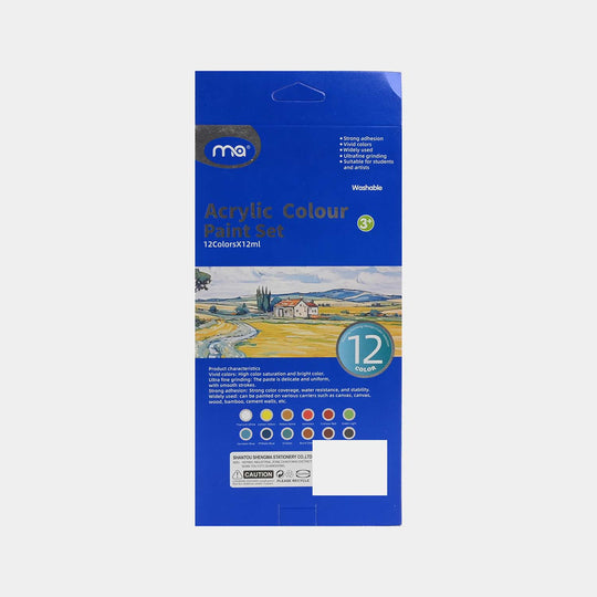 Acrylic Colors Set (12 Colors × 12ml)