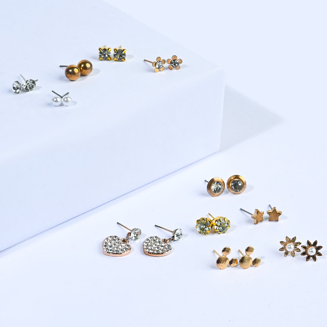 12 Pairs Charming Ears Studs/Tops For Girls