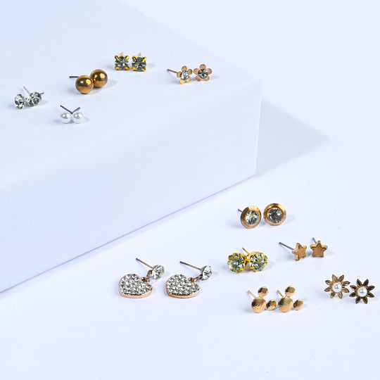 12 Pairs Charming Ears Studs/Tops For Girls