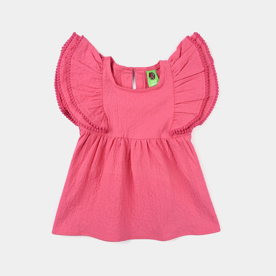 Infant Girls Poly Cotton Casual Top Candy-Pink