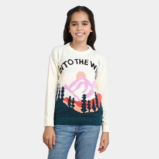 Girls Knitted Sweater -Multi