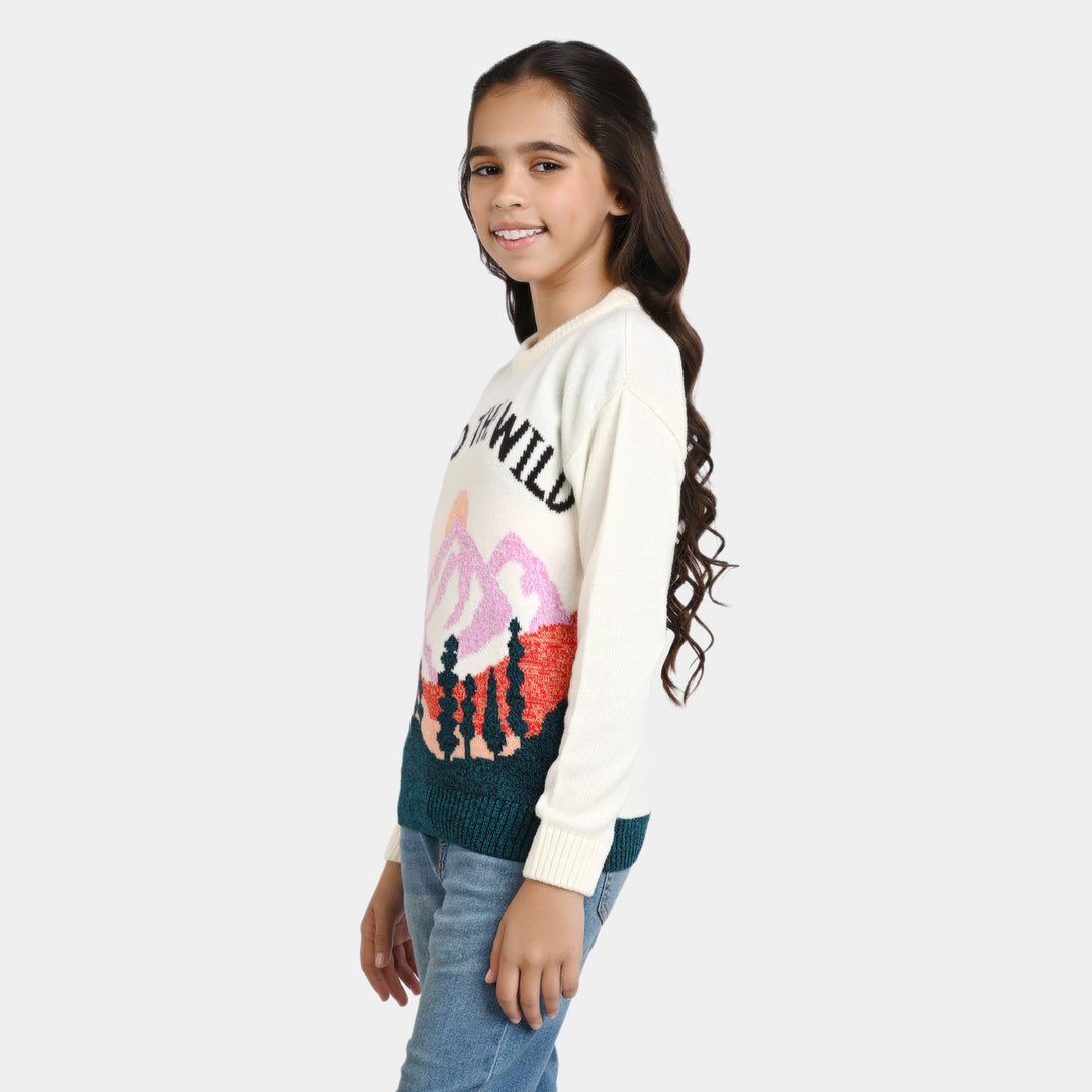 Girls Knitted Sweater -Multi