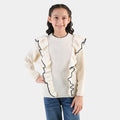Girls Acrylic Sweater-Twirl-OFF-White