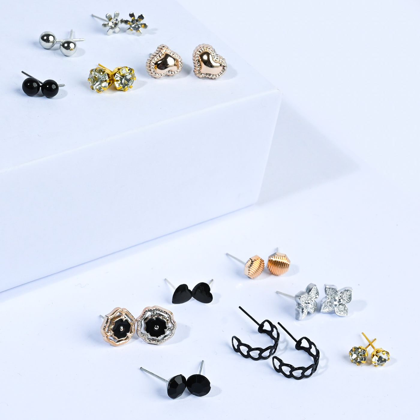 12 Pairs Charming Ears Studs/Tops For Girls