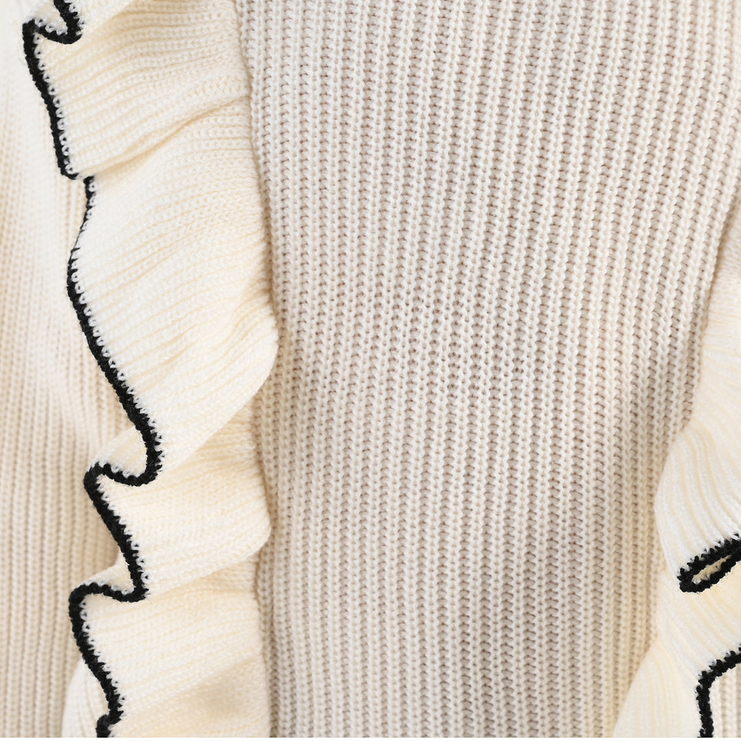 Girls Acrylic Sweater - Twirl - Off White
