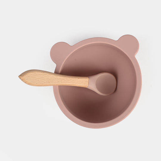 Silicone Feeding Bowl with  Spoon