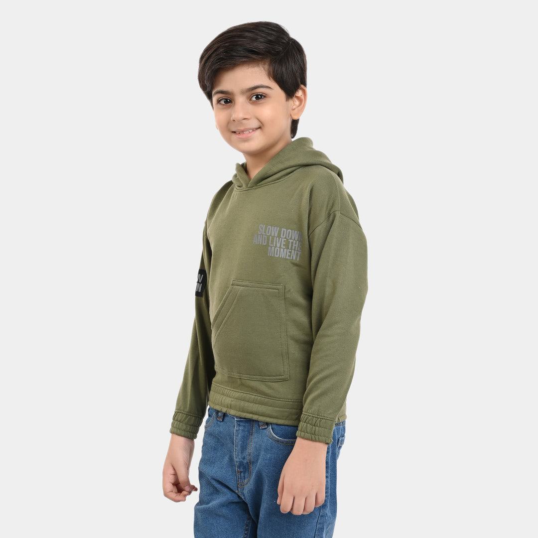 Boys Fleece Sweatshirt Slowdown - Olive