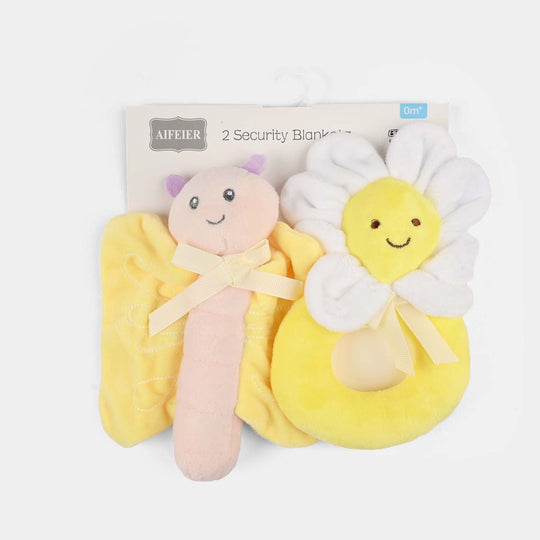2-Piece Baby Security Blanket Toy Set