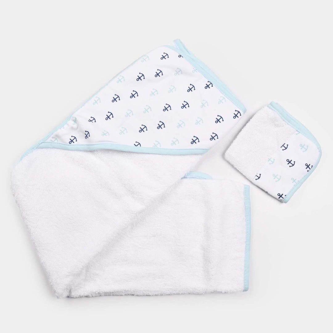 Hooded Baby Bath Towel With Face Wash Towel | 30x30