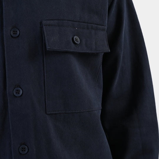 Boys Cotton Twill Woven Suit-Flap-NAVY