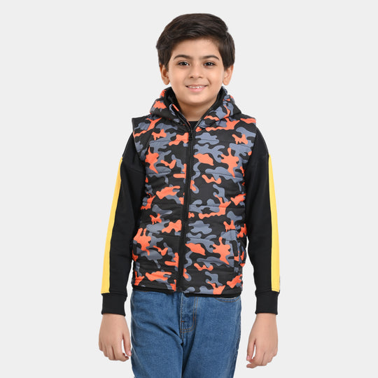 Boys taffeta Quilted Jacket Polish - Camo