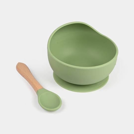 Silicone Feeding Bowl with  Spoon