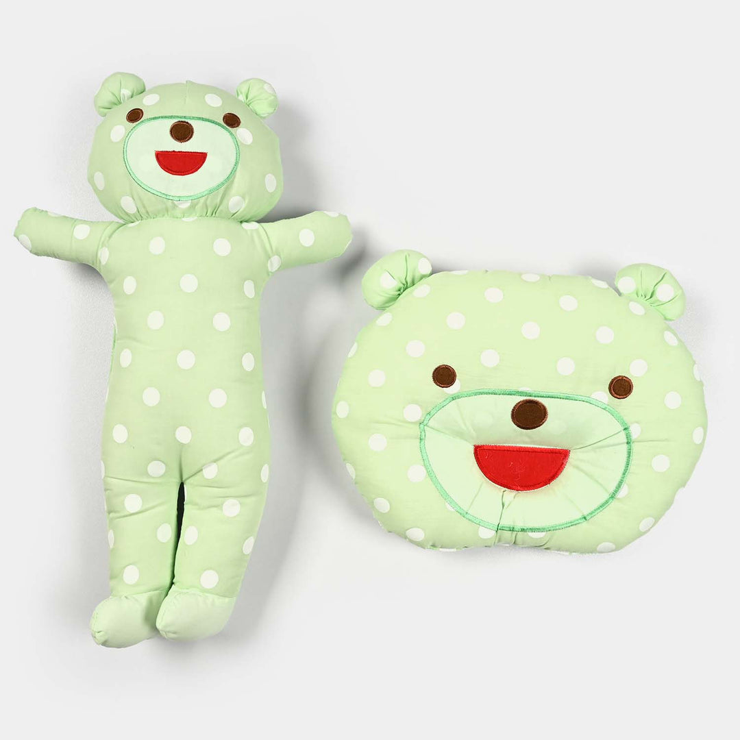 Blanket With Mattress Bear Face | Green