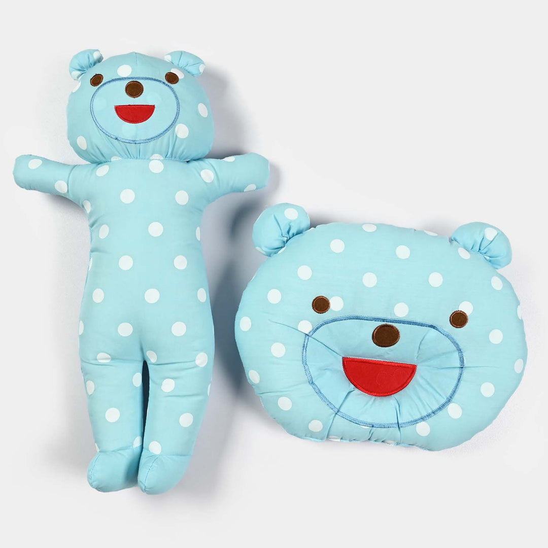 Blanket With Mattress Bear Face | Blue